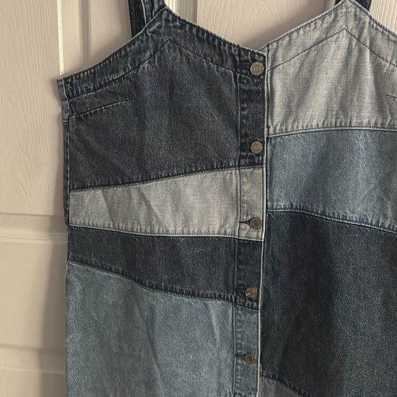 NWT Gap Petite Denim Patchwork Dress - Picture 2 of 5